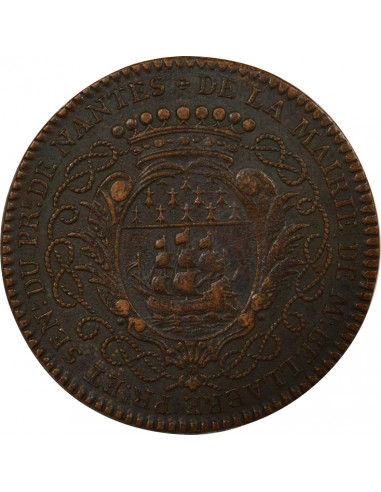 Mathurin Bellabre Maire de Nantes Jeton Cuivre 1752