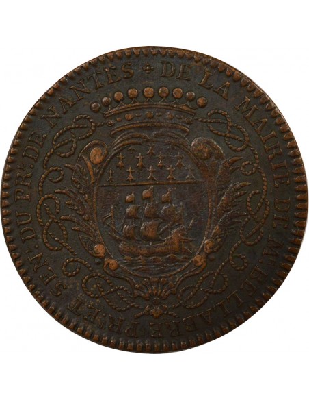 Mathurin Bellabre Maire de Nantes Jeton Cuivre 1752