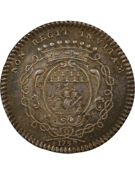 François Moricaud Maire de Nantes Jeton Argent 1738