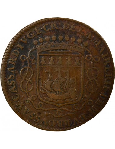 Paul Cassard Maire de Nantes Jeton Cuivre 1689