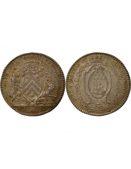 Jean-Jacques Berrouette Maire de Nantes Jeton Argent 1782-1783