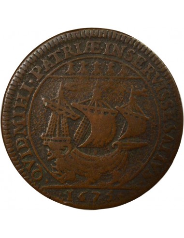 Louis Charette Maire de Nantes Jeton Cuivre 1675