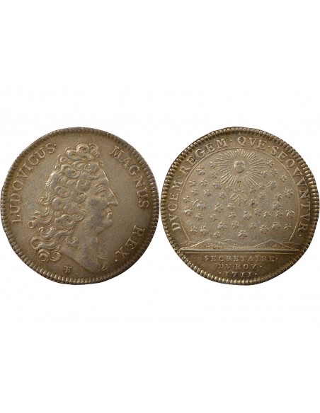 Louis XVIII Secrétaires du Roi Jeton Argent