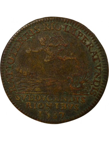 Henri III Chambre des Comptes de Bretagne Jeton Laiton 1587