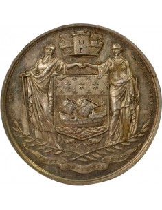 Conseil Municipal de Nantes Jeton Argent 1855 2