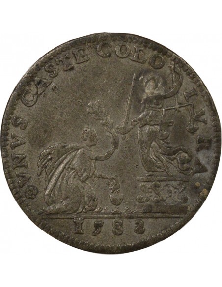 Nicolas Coustureau de la Jaille Président de la Chambre des Comptes de Bretagne Jeton Etain 1582