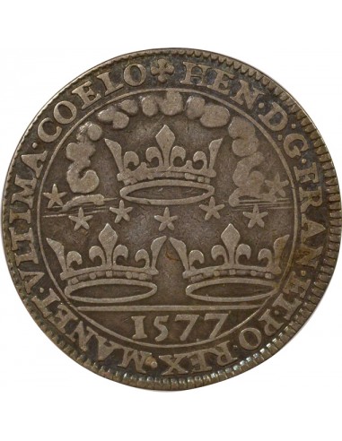 Henri III Chambre des Comptes de Bretagne Jeton Argent 1577