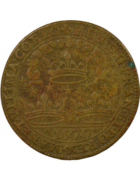 Henri III Chambre des Comptes de Bretagne Jeton Laiton 1577