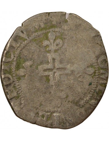 Charles IX Parisis 1 double sol parisis Billon 1571 K Bordeaux