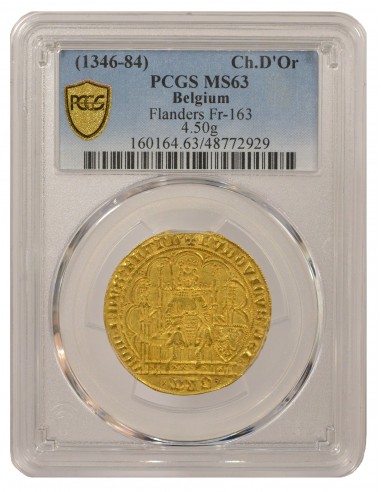 Pays-Bas Louis de Male Au Lion Chaise d'Or à l'Ecu Or 1373-1383