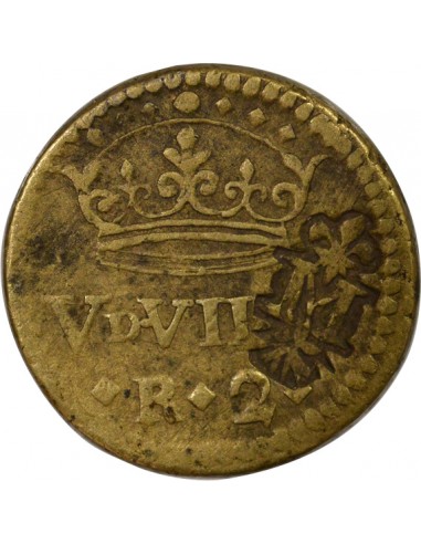 Espagne Philippe IV Balancier Montier 2 Reales Laiton 1831-1850