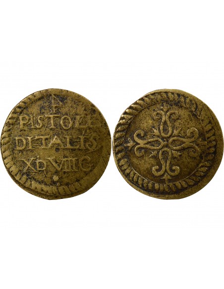 Etats Italiens Poids Monétaire de la Pistole Italienne Quadruple Pistole Laiton