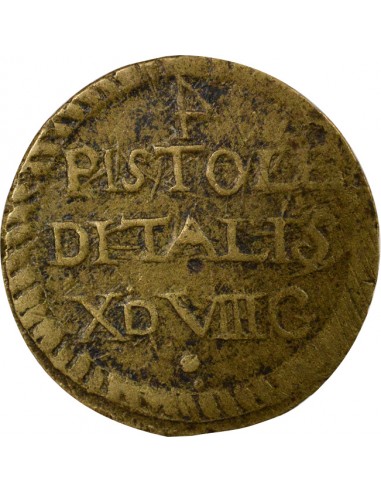 Etats Italiens Poids Monétaire de la Pistole Italienne Quadruple Pistole Laiton