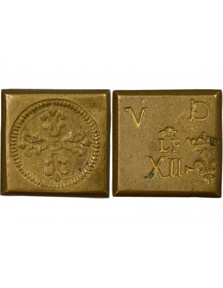 Louis XIII Poids Monétaire du Franc 1/2 franc Laiton