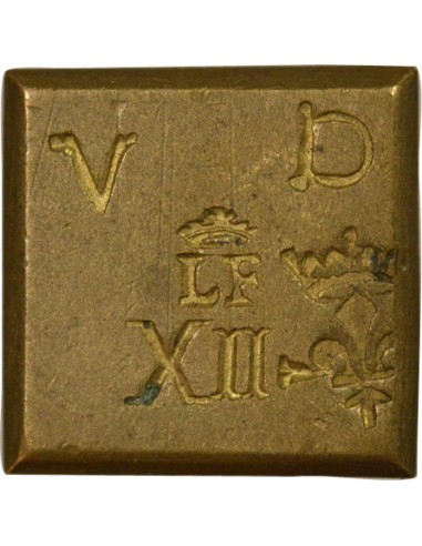 Louis XIII Poids Monétaire du Franc 1/2 franc Laiton