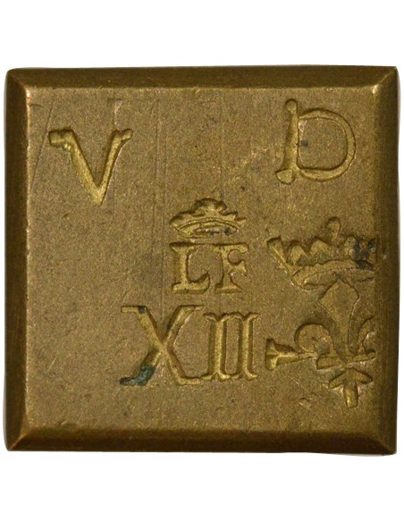 Louis XIII Poids Monétaire du Franc 1/2 franc Laiton