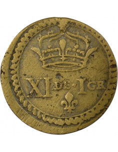 Louis XIII Poids Monétaire du Franc 1 franc Laiton 2