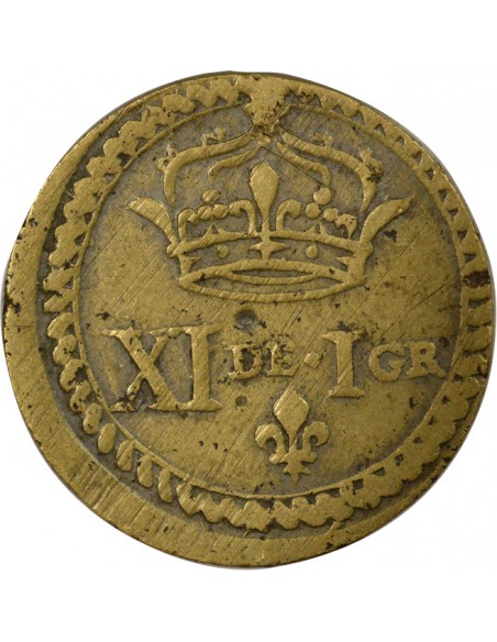 Louis XIII Poids Monétaire du Franc 1 franc Laiton