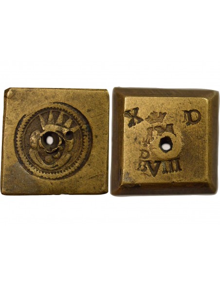 Etats Italiens Balancier Michaud 2 Pistoles Laiton 1660-1680