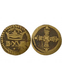 Henri III Poids Monétaire de l'Ecu 1/2 teston Laiton