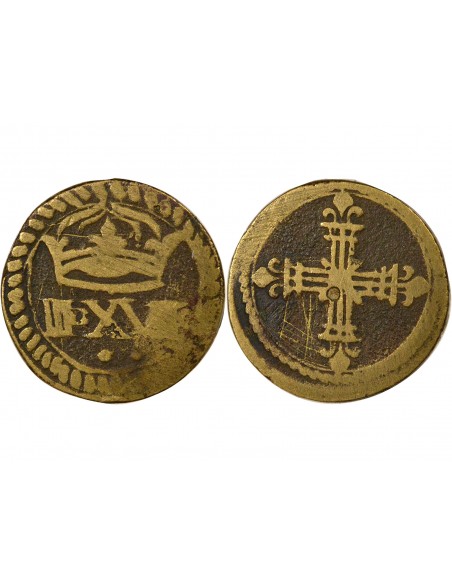 Henri III Poids Monétaire de l'Ecu 1/2 teston Laiton