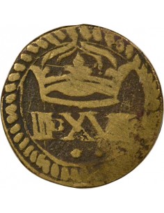 Henri III Poids Monétaire de l'Ecu 1/2 teston Laiton 2