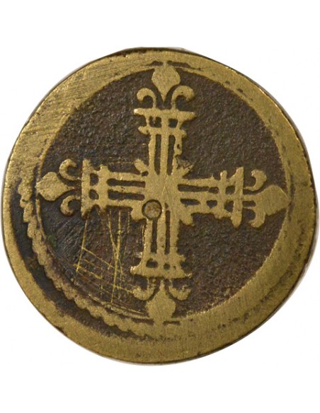 Henri III Poids Monétaire de l'Ecu 1/2 teston Laiton