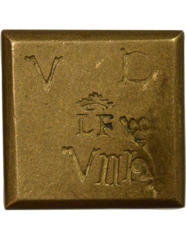 Espagne Ferdinand & Isabelle Balancier LeFranc 2 Reales Laiton 1641-1666