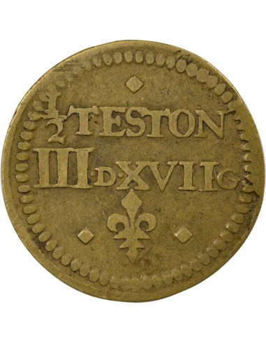 Henri III Poids Monétaire du Teston 1/2 teston Laiton