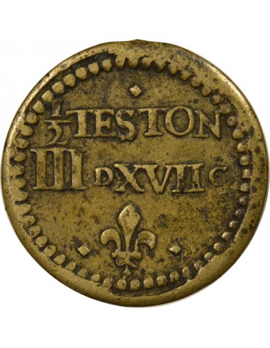 Henri III Poids Monétaire du Teston 1/2 teston Laiton