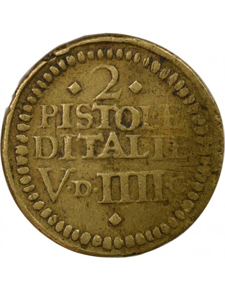 Etat Pontifical Urbain VIII Poids Monétaire de la Pistole Italienne Double Pistole Laiton