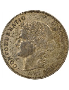 Suisse Tête d'Helvetia 5 francs Argent 1892 Berne 2
