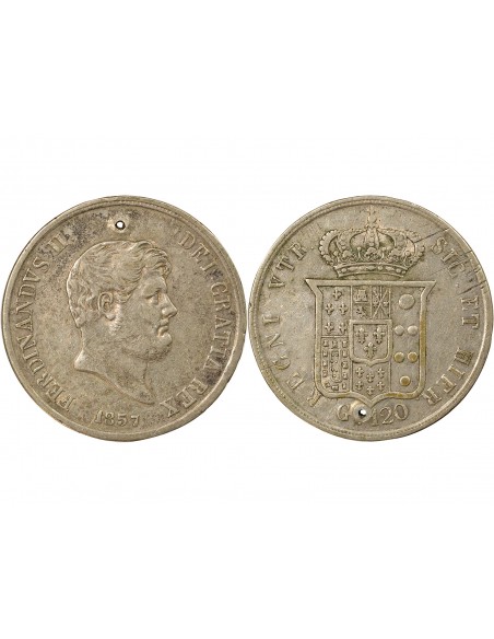 Royaume des Deux-Siciles Ferdinand II des Deux-Siciles 6e Type 120 grana Argent 1857 Naples
