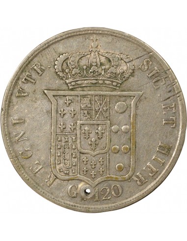 Royaume des Deux-Siciles Ferdinand II des Deux-Siciles 6e Type 120 grana Argent 1857 Naples
