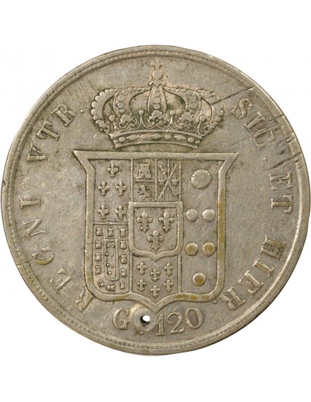 Royaume des Deux-Siciles Ferdinand II des Deux-Siciles 6e Type 120 grana Argent 1857 Naples