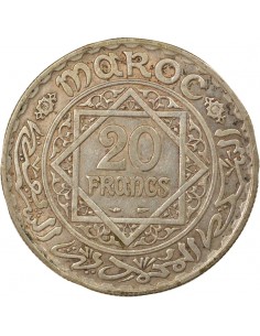 Maroc Mohammed V 20 francs Argent 1347 AH 2