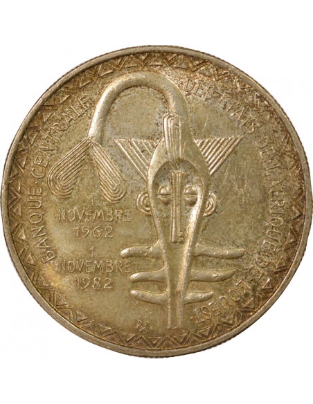 Afrique de l'Ouest 20 ans Union Monétaire 5000 Francs Argent 1982 A Paris