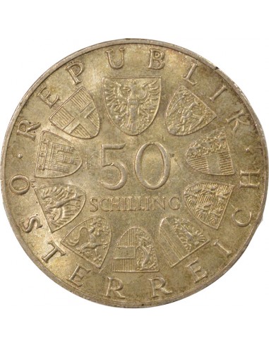 Autriche 100 Ans du Beau Danube Bleu 50 schilings Argent 1867 A Vienne