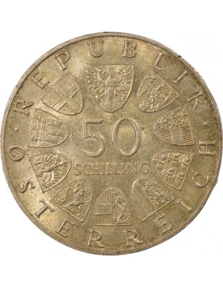 Autriche 100 Ans du Beau Danube Bleu 50 schilings Argent 1867 A Vienne