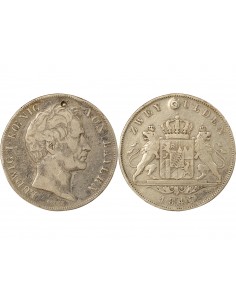 Etats Allemands (Bavière) Louis Ier 2 Gulden Argent 1847