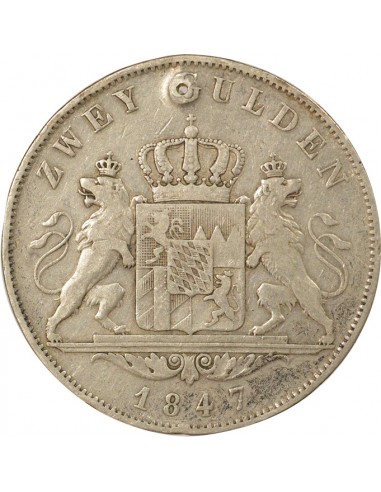 Etats Allemands (Bavière) Louis Ier 2 Gulden Argent 1847