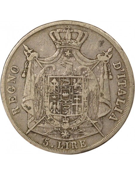 Roi d'Italie 5 lire Argent 1810 M Milan