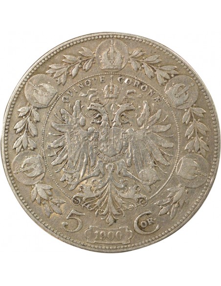 Roi de Hongrie 5 corona Argent 1900 A Vienne