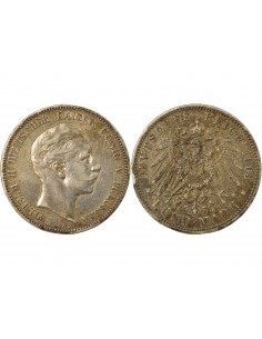 Etats Allemands (Prusse) Guillaume II de Prusse 5 mark Argent 1903 A Berlin