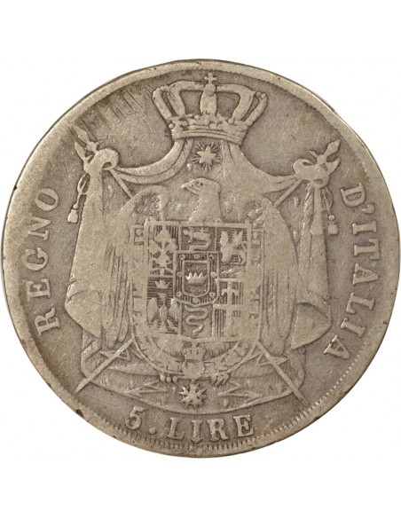 Roi d'Italie 5 lire Argent 1810 M Milan