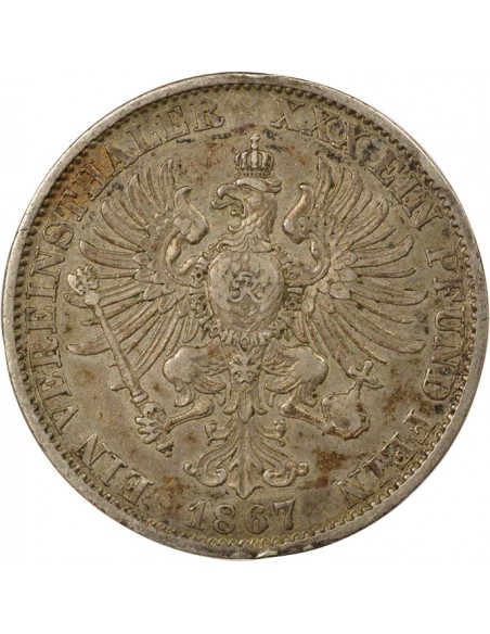 Etats Allemands (Prusse) Guillaume Ier de Prusse Vereinsthaler Argent 1867 A Berlin