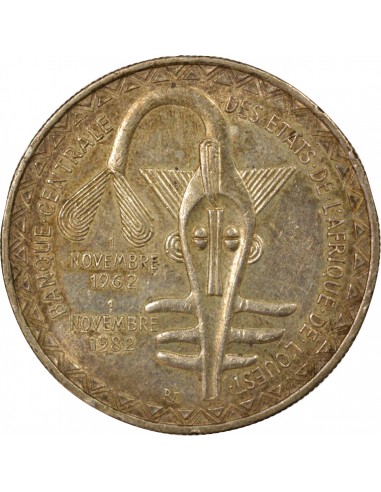 Afrique de l'Ouest 20 ans Union Monétaire 5000 Francs Argent 1982 A Paris