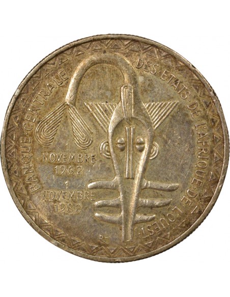 Afrique de l'Ouest 20 ans Union Monétaire 5000 Francs Argent 1982 A Paris