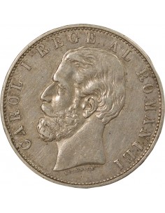 Roumanie Carol I 5 lei Argent 1883 B Bucarest 2