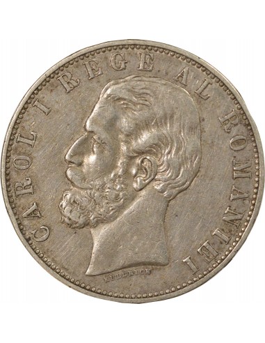Roumanie Carol I 5 lei Argent 1883 B Bucarest